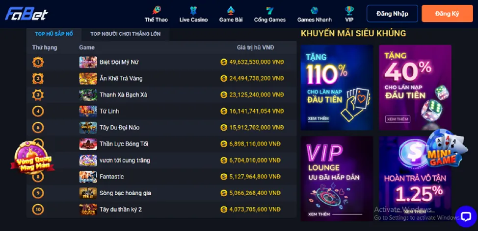Tính năng nổi bật của Slot game suwin casino